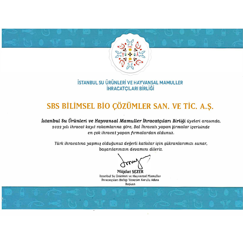 İstanbul Su Ürünleri ve Hayvansal Mamuller İhracatçıları Birliği (2022)