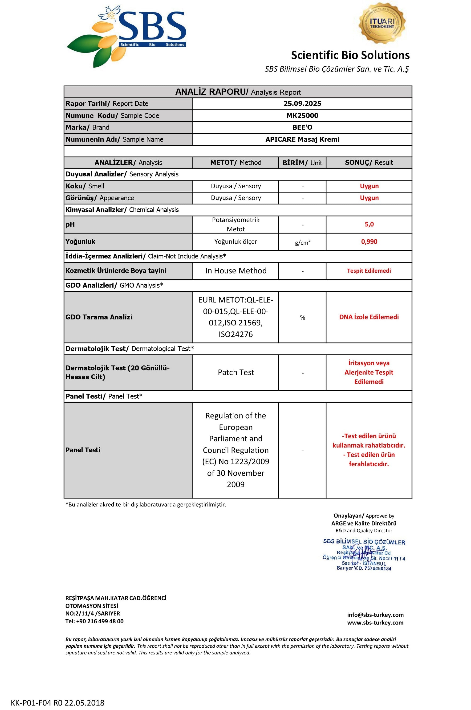BEEO Arı Zehirli Propolisli Masaj Kremi Analizi
