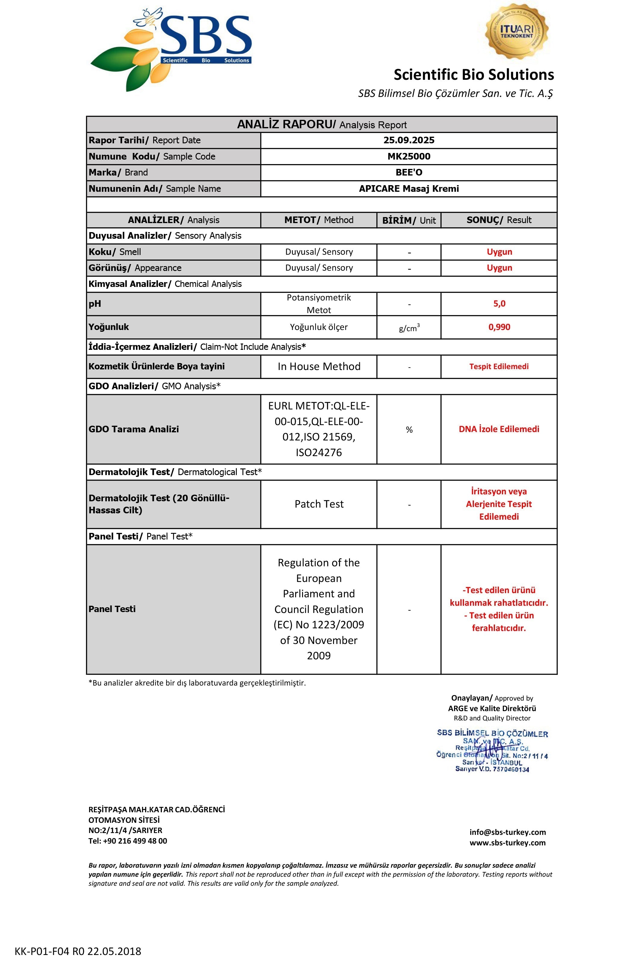 BEEO Arı Zehirli Propolisli Masaj Kremi Analizi