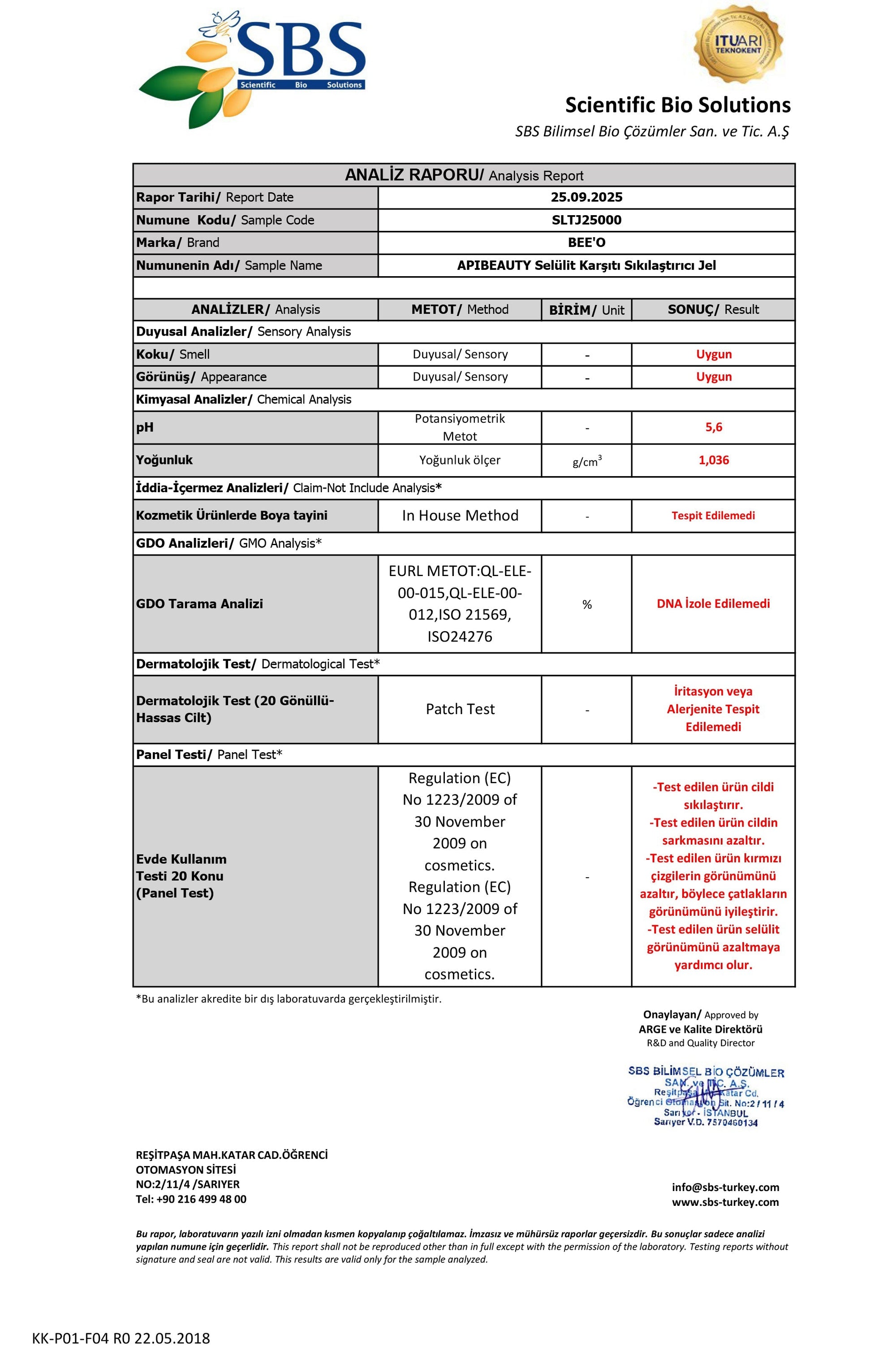 BEEO Arı Zehirli Selülit Karşıtı Sıkılaştırıcı ve İnceltici Jel Krem Analizi