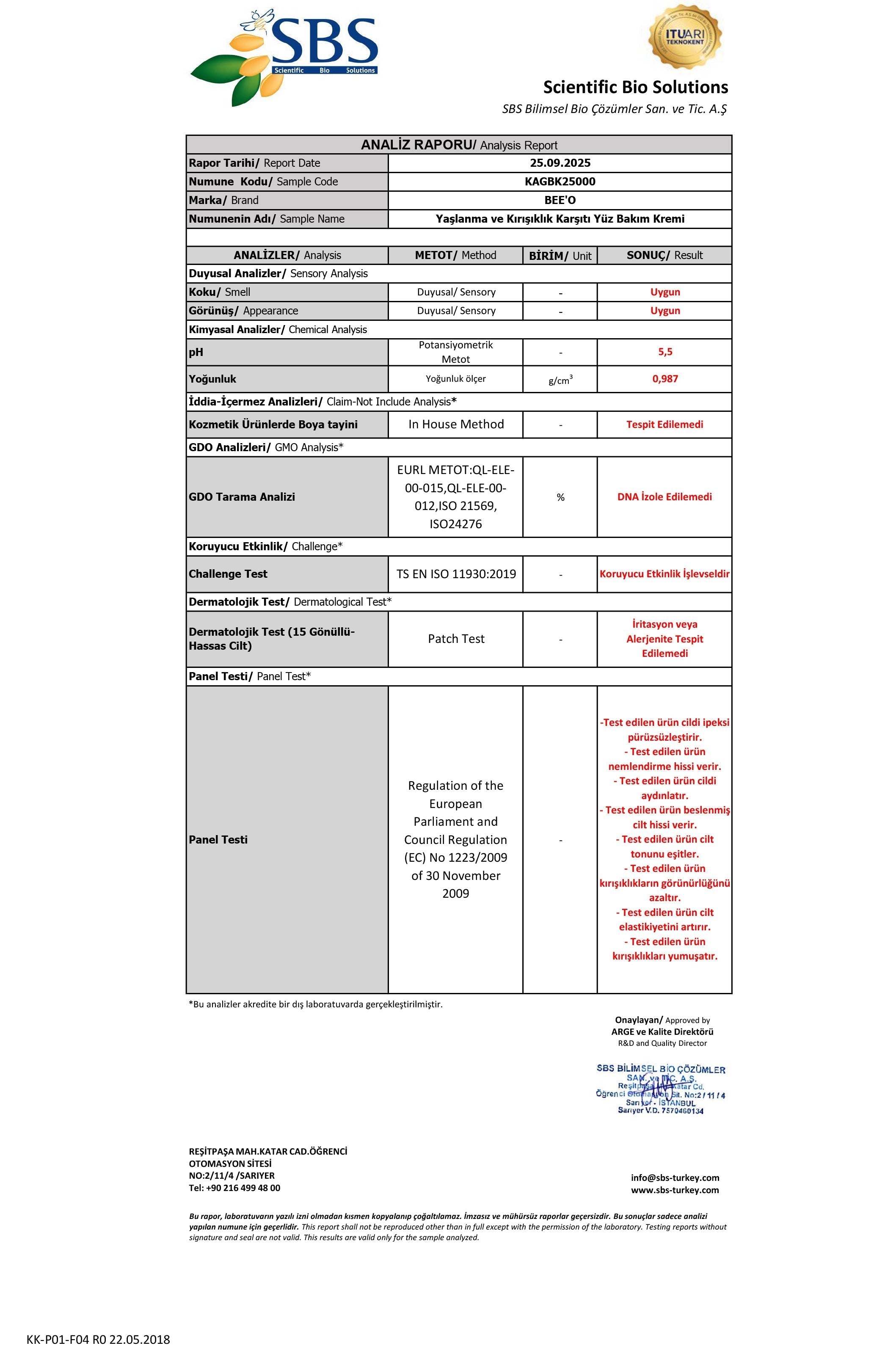 BEEO Arı Zehirli Propolisli Arı Sütlü Yüz Bakım Kremi Analizi
