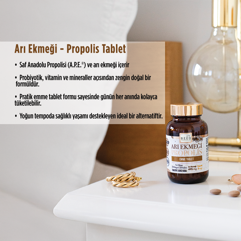 BEEO Arı Ekmeği Propolis Doğal Tablet