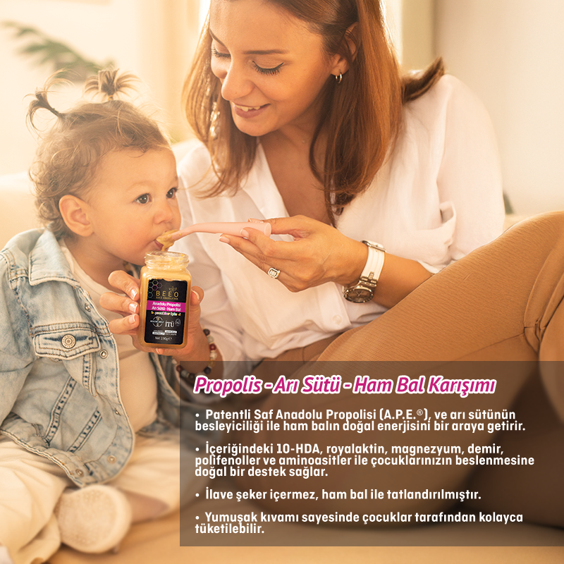 BEEO Arı Sütlü Ham Ballı Propolis Macunu (Çocuk)