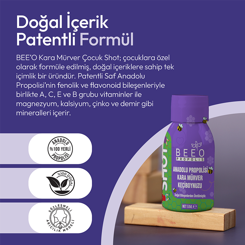 BEEO Kara Mürver Çocuk Shot 12'li