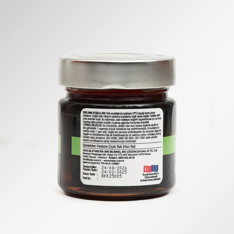 BEEO Kestane Çiçek Balı (Ham Bal) 300 gr
