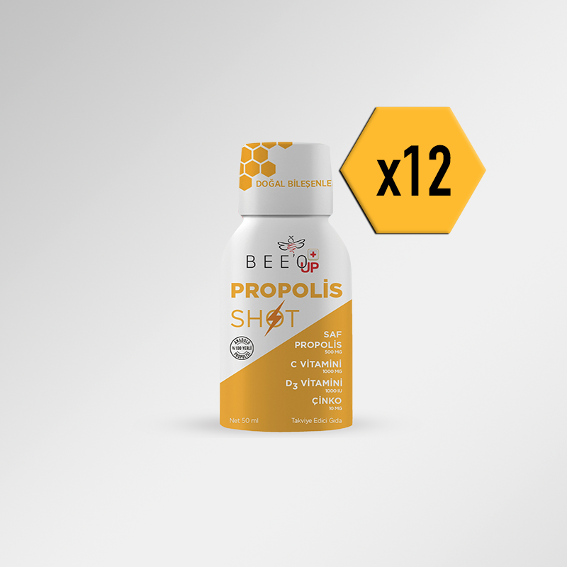 BEEO UP Çinko D3 + C Vitaminli Propolis Shot 12'li