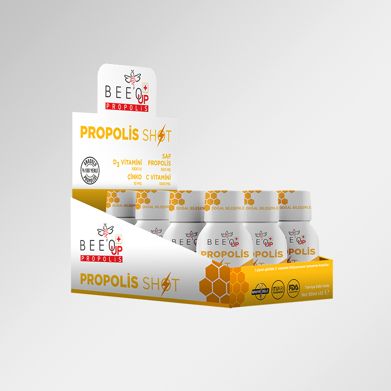 BEEO UP Çinko D3 + C Vitaminli Propolis Shot 12'li