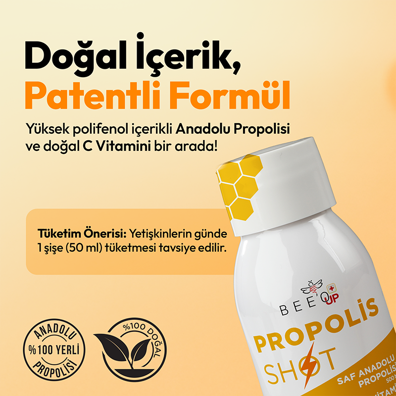 BEEO UP Çinko D3 + C Vitaminli Propolis Shot