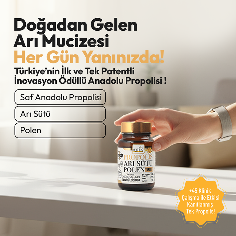 BEEO Propolis Arı Sütü Polen Tablet
