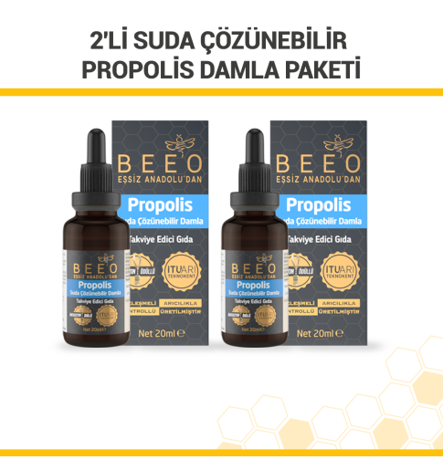 2'li Suda Çözünebilir Propolis Damla Paketi