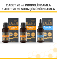 2 Adet 20 ml Propolis Damla 1 Adet 20 ml Suda Çözünür Damla