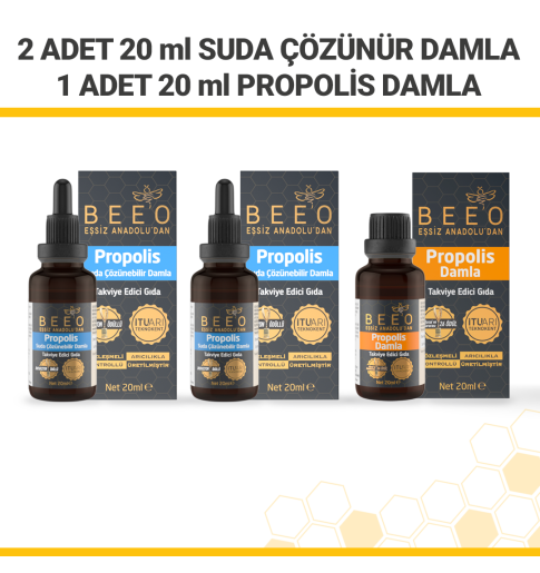 2 Adet 20 ml Suda Çözünür Propolis Damla 1 Adet 20 ml Propolis Damla