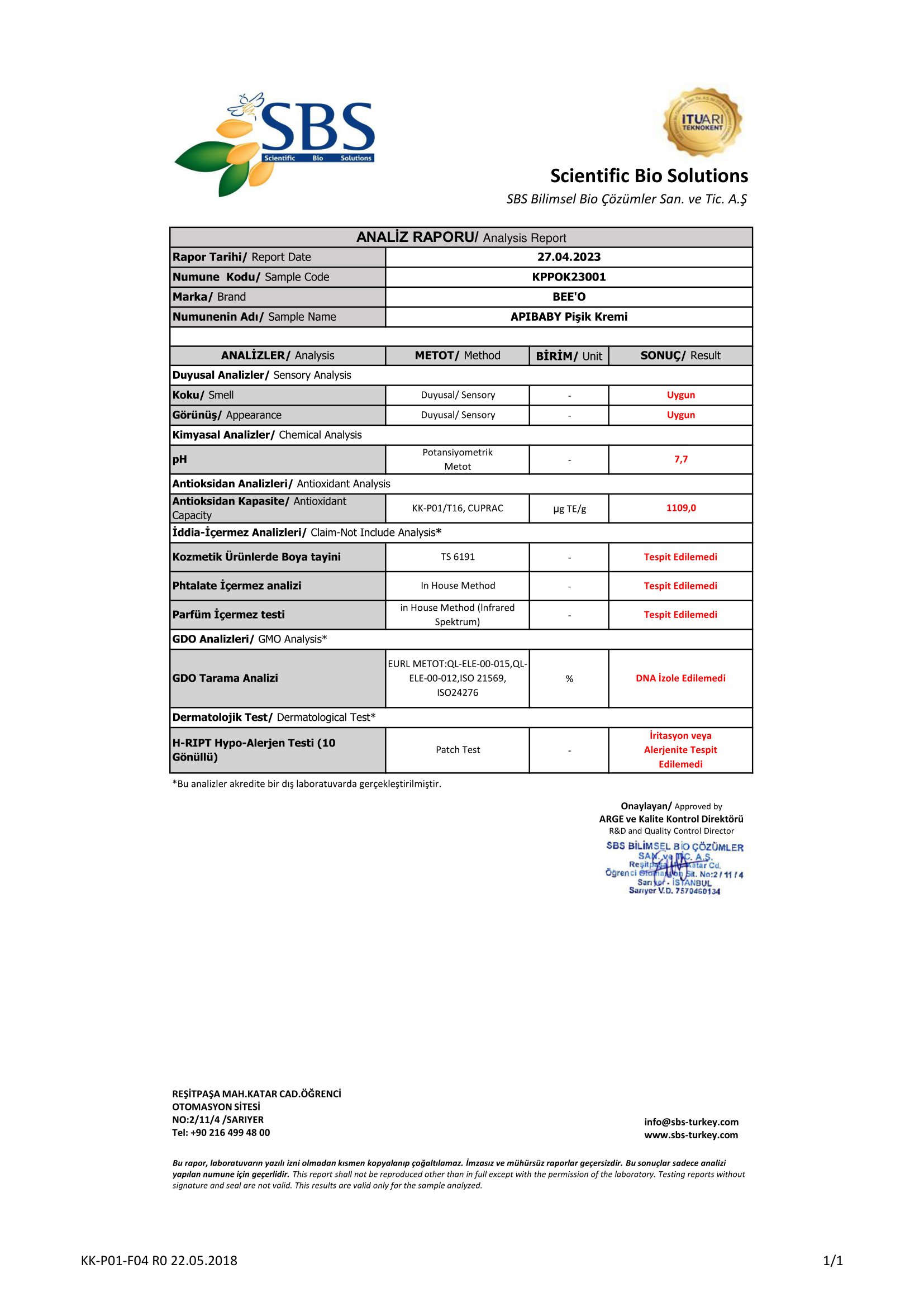 BEEO Apibaby Propolisli Pişik Önleyici Krem