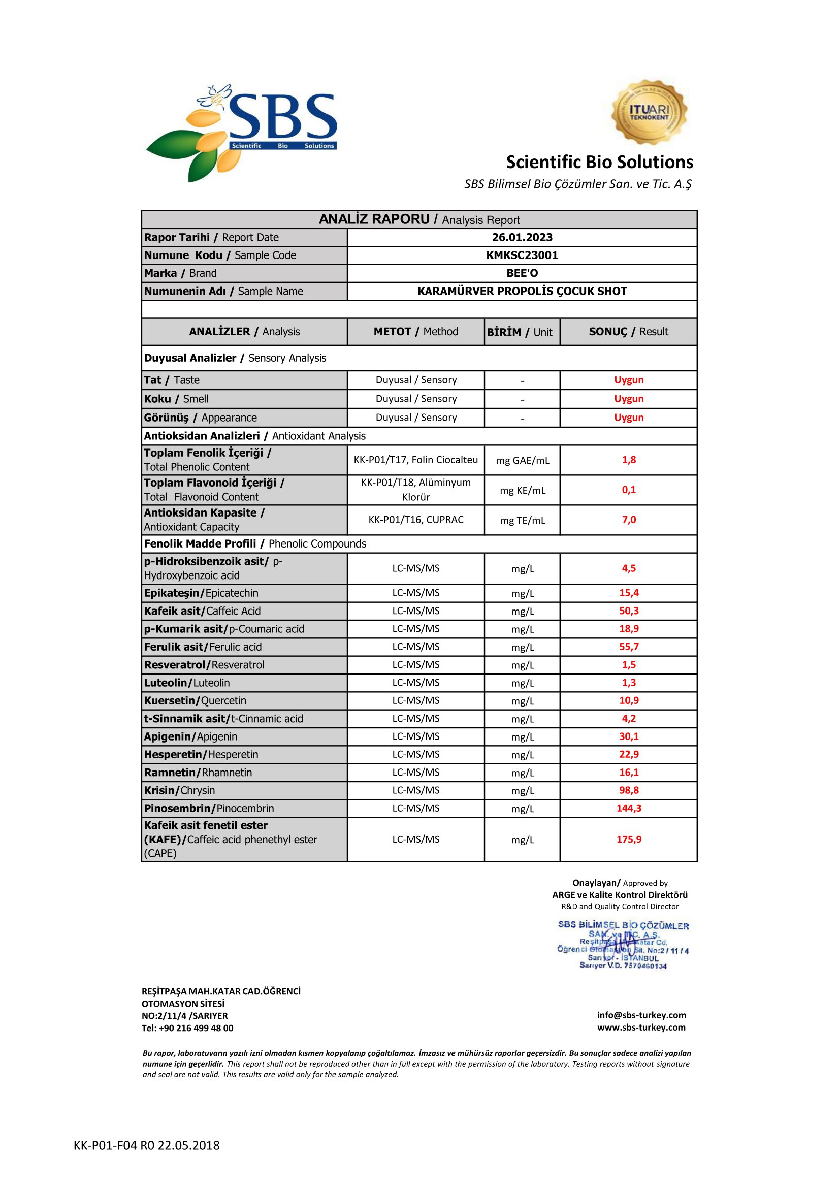 Karamürver Propolisli Çocuk Shot