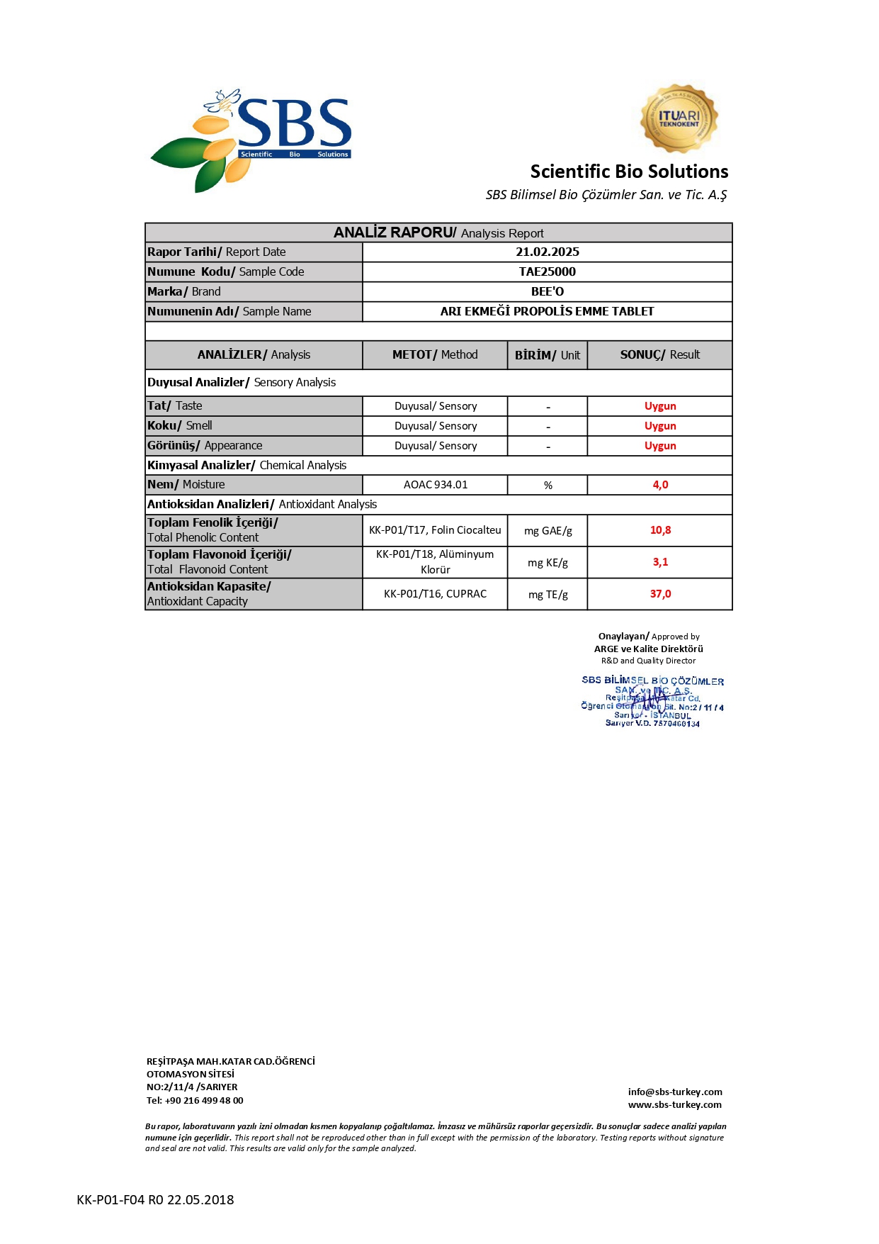 Propolis Arı Ekmeği Emme Tablet
