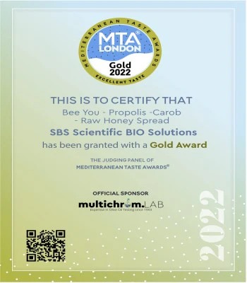 2022 - The Mediterranean Taste Awards - Excellent Taste Awards - BEE'O Propolis Keçiboynuzu Ham Bal Karışımı